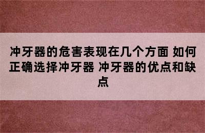 冲牙器的危害表现在几个方面 如何正确选择冲牙器 冲牙器的优点和缺点